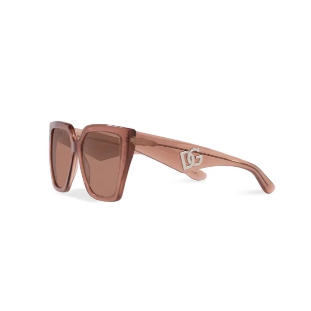 Dolce & Gabbana Transparent Frame Logo Plaque Sunglasses